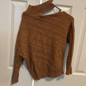 Venus cold shoulder sweater camel color